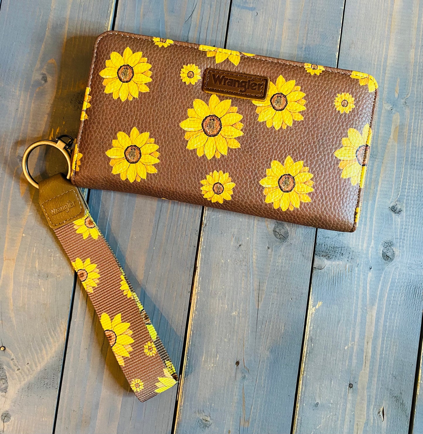 Brown sunflower wallet