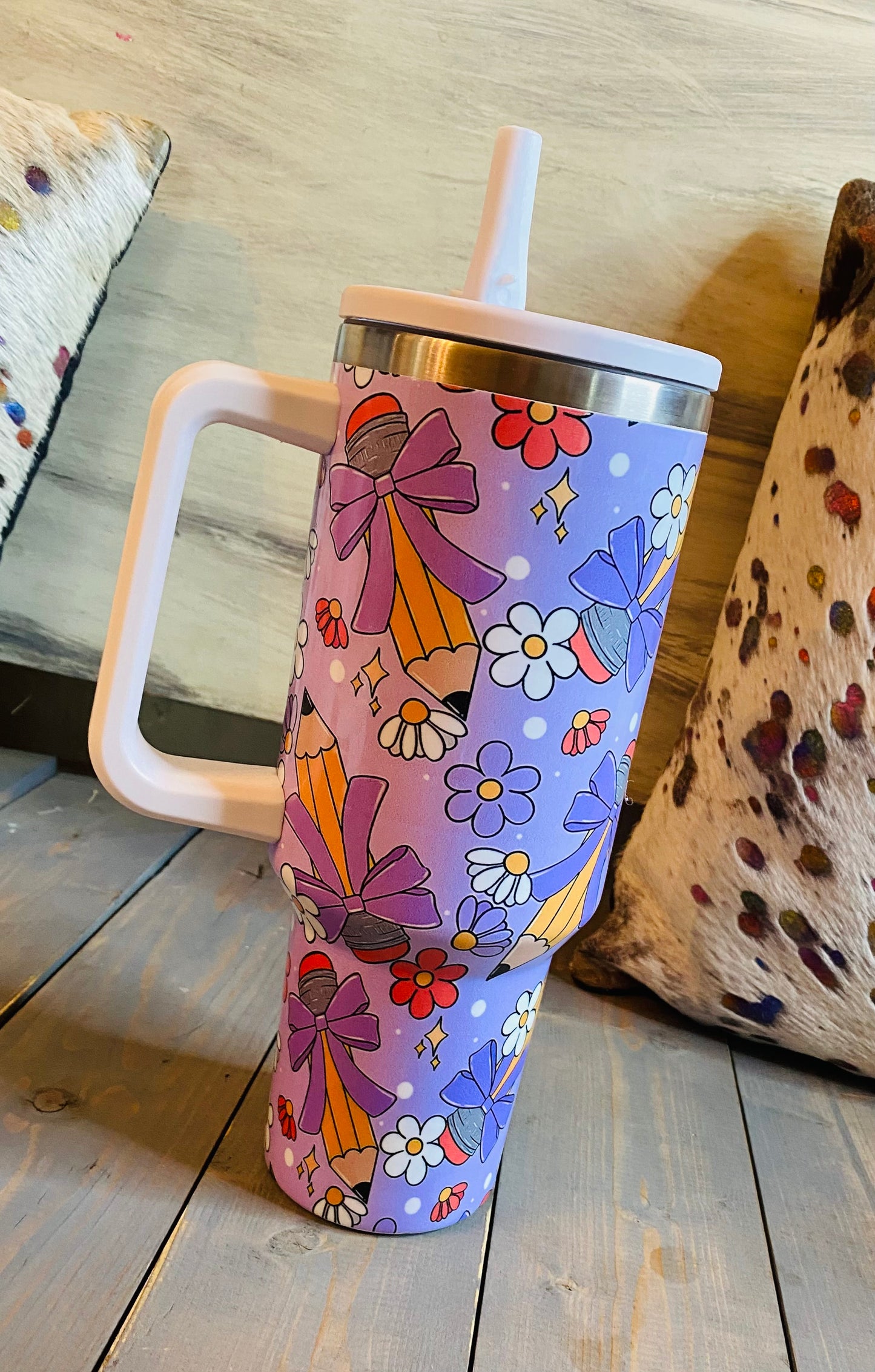 Pencil 40 oz sip tumbler