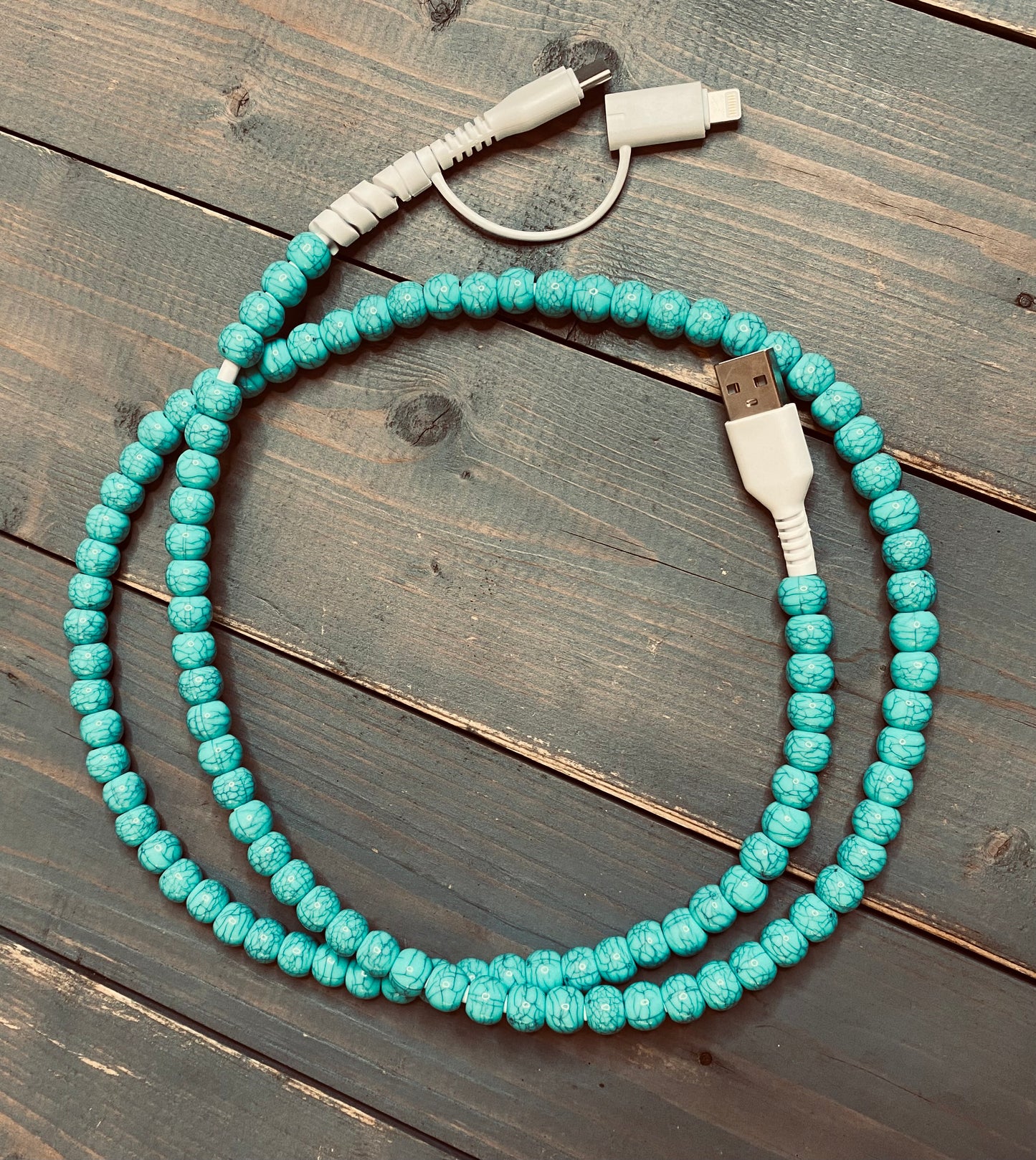 Turquoise phone charger - TYPE C & iphone!!