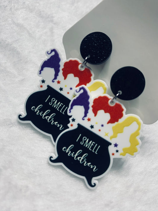 I smell children earrings