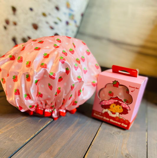 Strawberry shortcake shower cap
