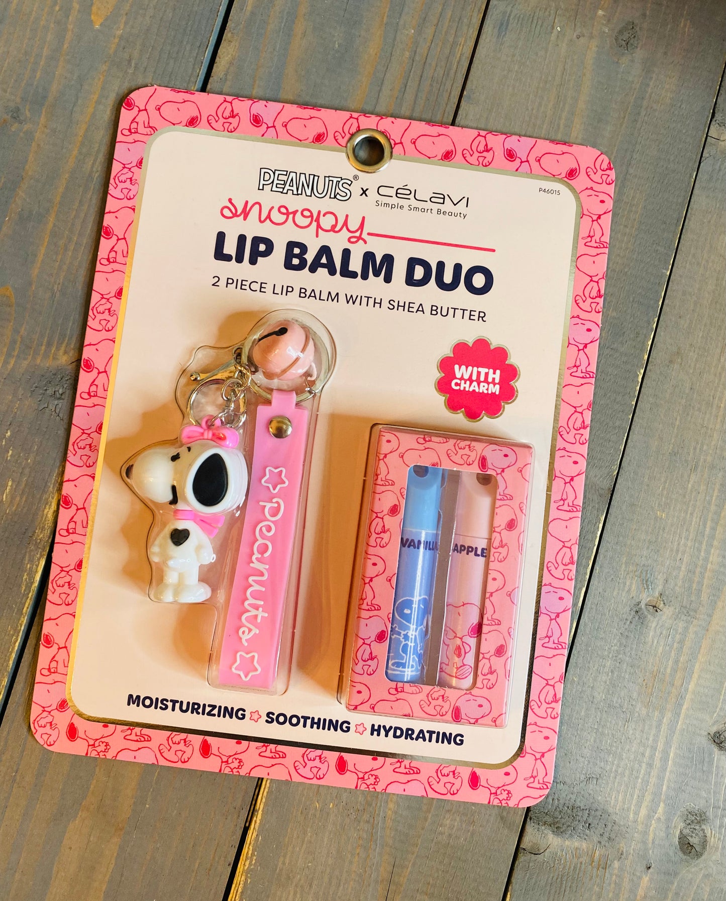 Snoopy chapstick + keychain