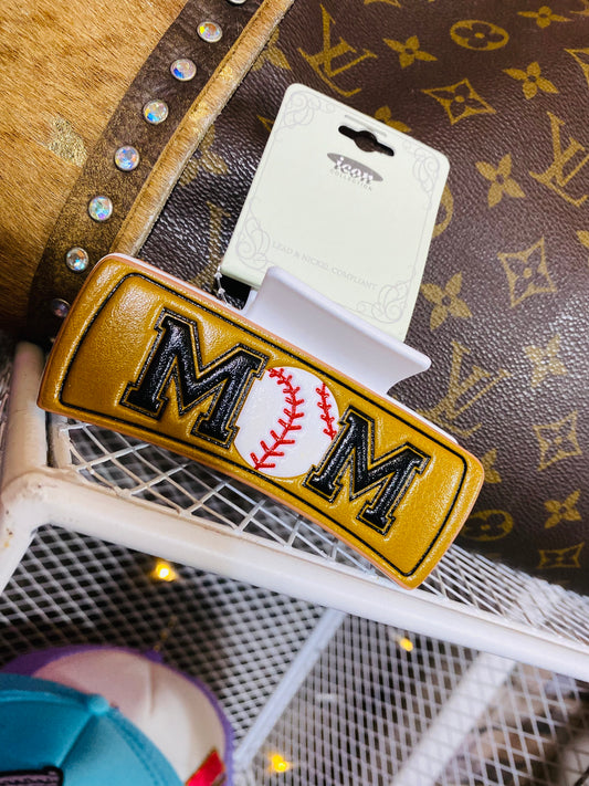 Baseball mom hair clip