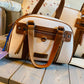 Brown & white purse - duffle