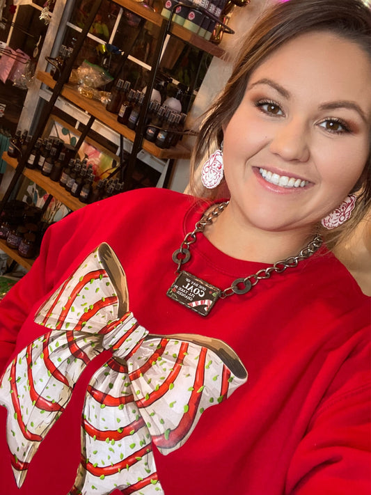 Debbie tree bow sweatshirt