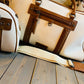 Brown & white purse - duffle