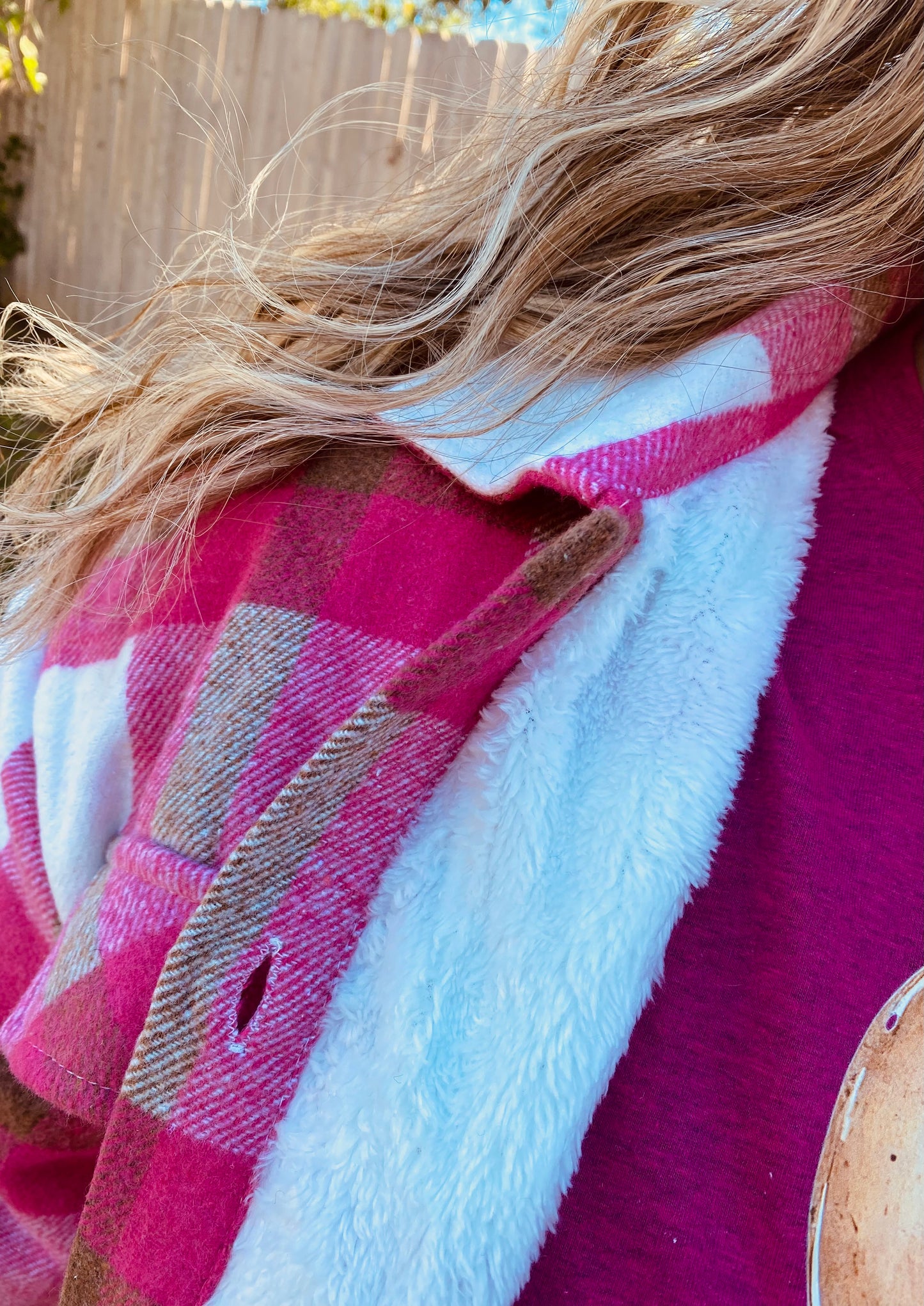 Pink plaid jacket