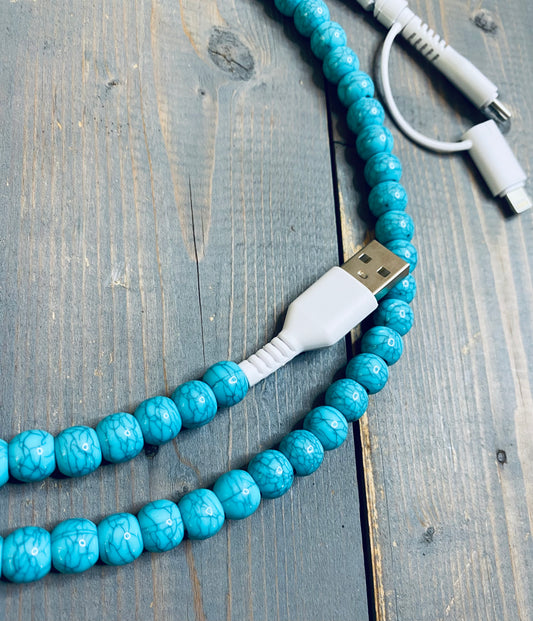 Turquoise phone charger - TYPE C & iphone!!