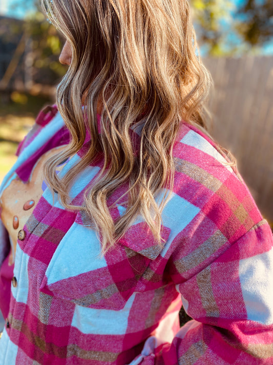 Pink plaid jacket