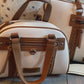 Brown & white purse - duffle