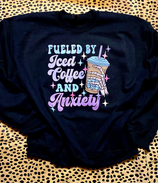 Iced coffee & Anxiety SWEATSHIRT OR TSHIRT